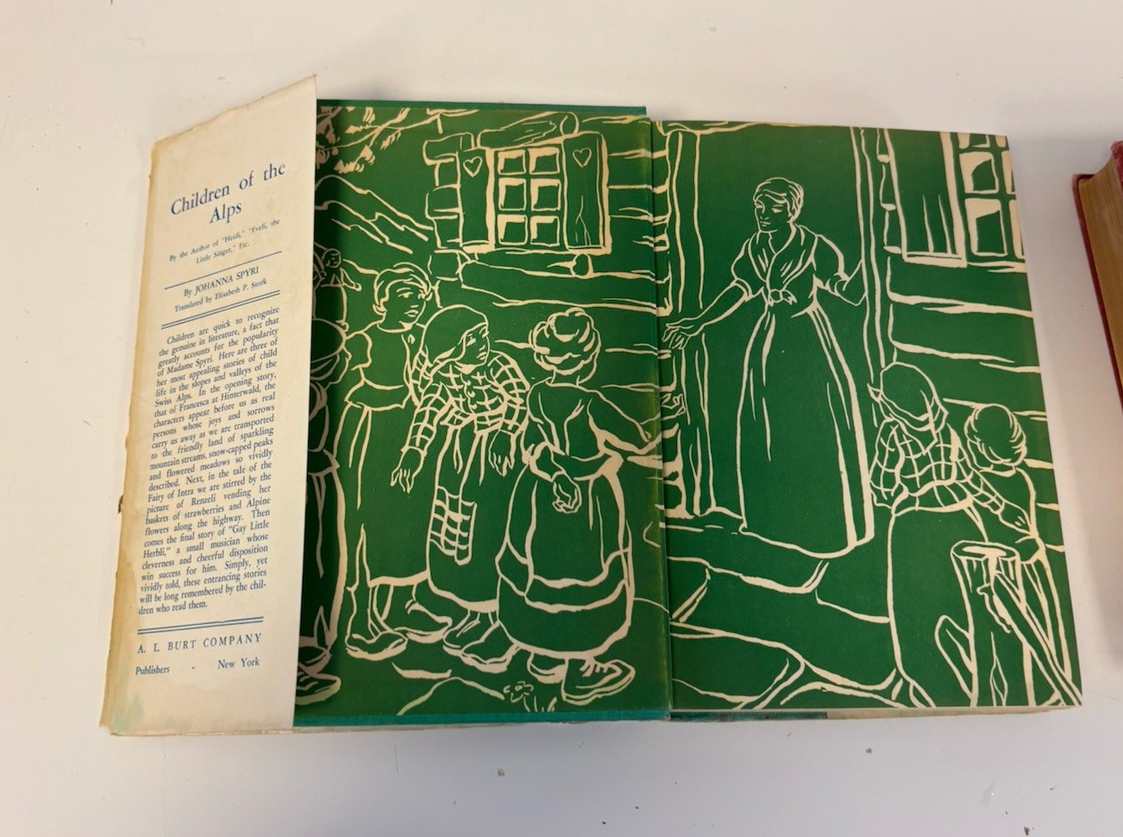 Children of the Alps & VINZI by Johanna Spyri HC Swiss Switzerland Book Lot