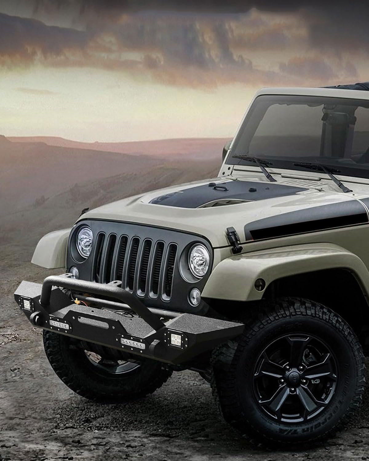 OffRoad Front and Rear Bumper Combo Fits for Jeep Wrangler TJ YJ 1987200 G2U