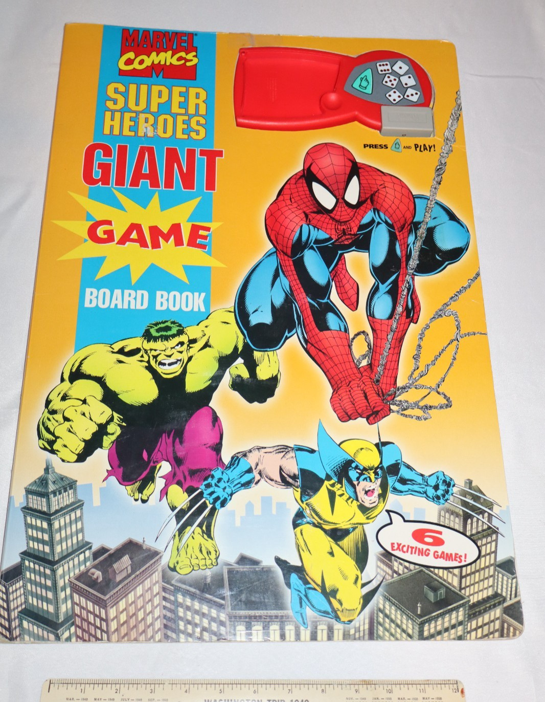 Marvel Comics Super Heroes Giant Game Board Book 1994 Tormont TESTED WORKS RARE