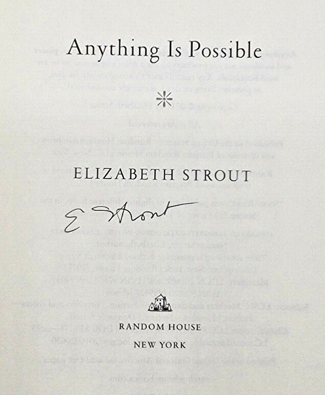 ANYTHING IS POSSIBLE Elizabeth Strout SIGNED 1st Edition 1st Printing PULITZER