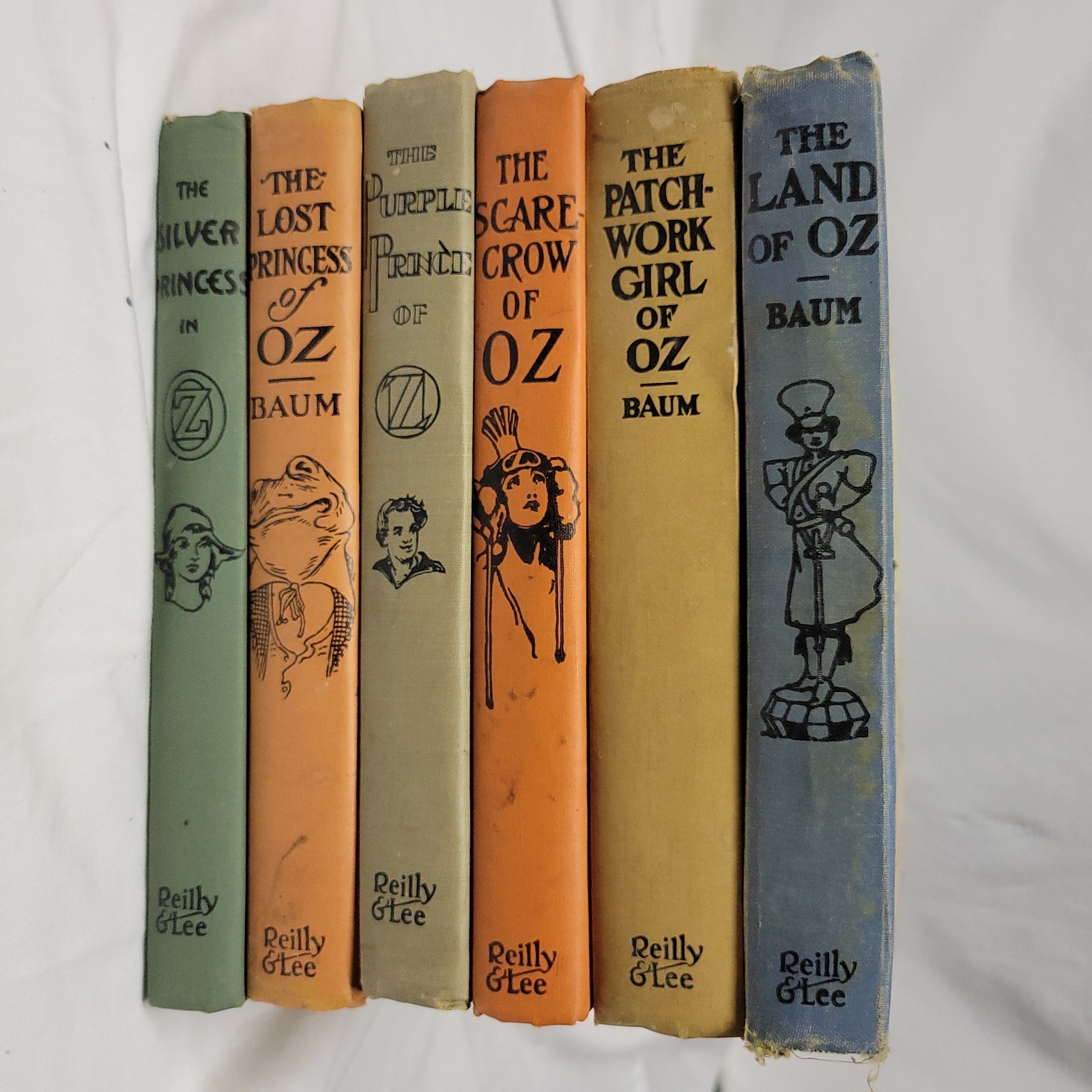 RARE lot of 6 Wizard of Oz Books 1913-1939 Baum land patchwork prince scarecrow!