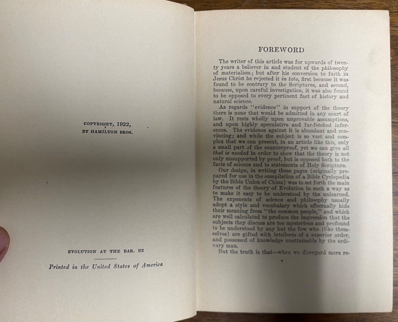 Philip Mauro: Evolution at the Bar (1922 First Edition; George H. Doran Co.)