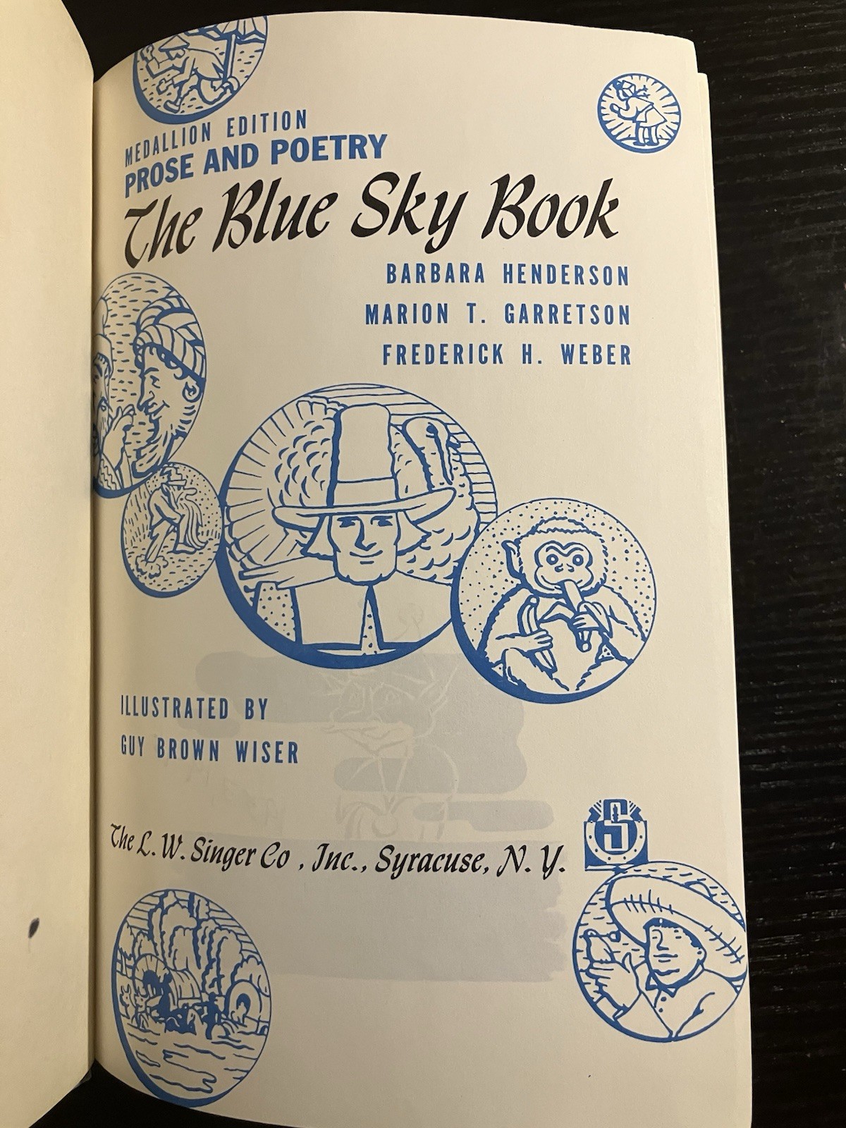 Prose and Poetry Medallion Editions, 1953 HC, Two book set -Blue Sky & Firelight