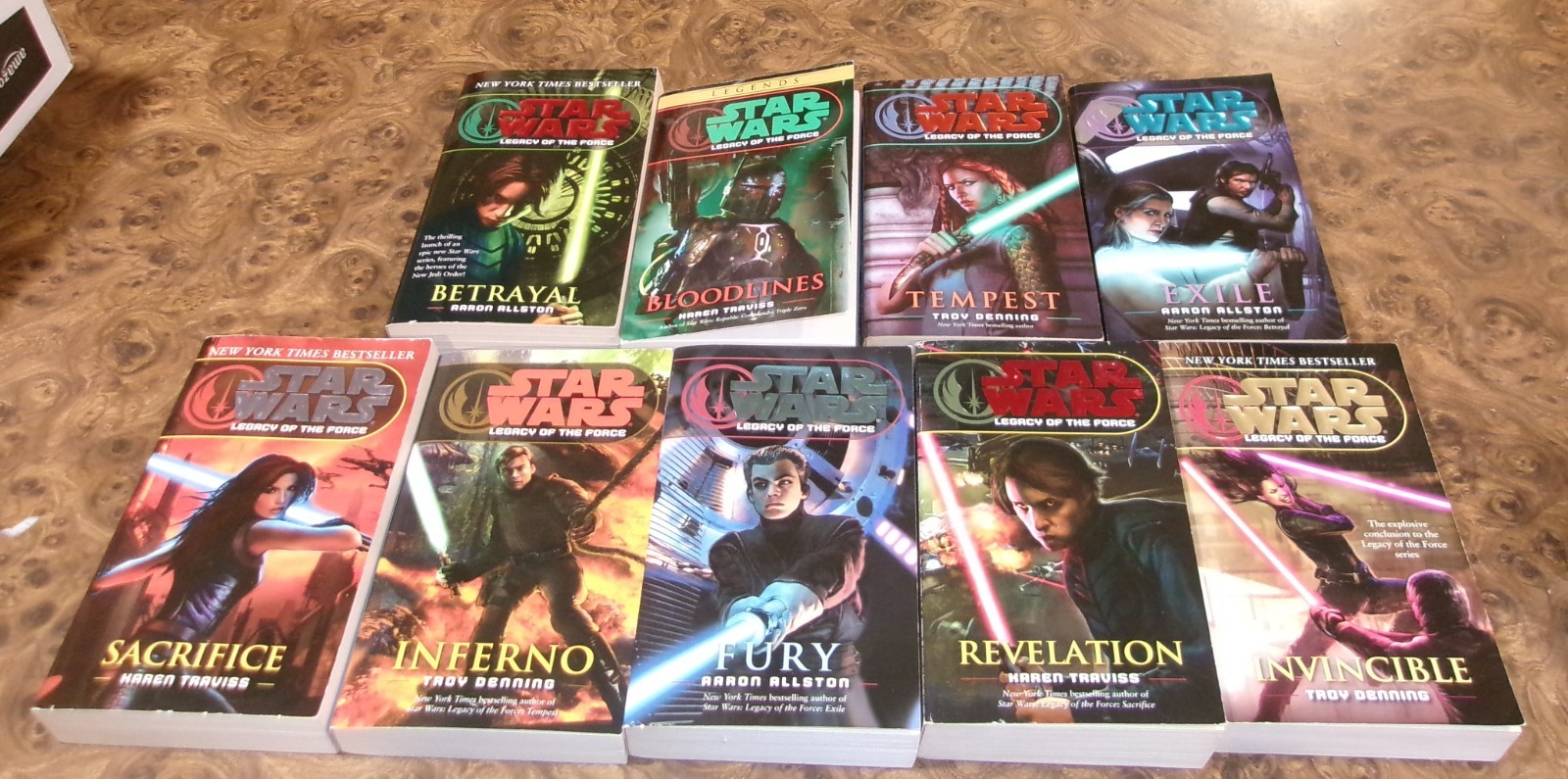9 Star Wars Legacy of the Force Books Complete Set 1-9 Lot Aaron Allston+ Lot