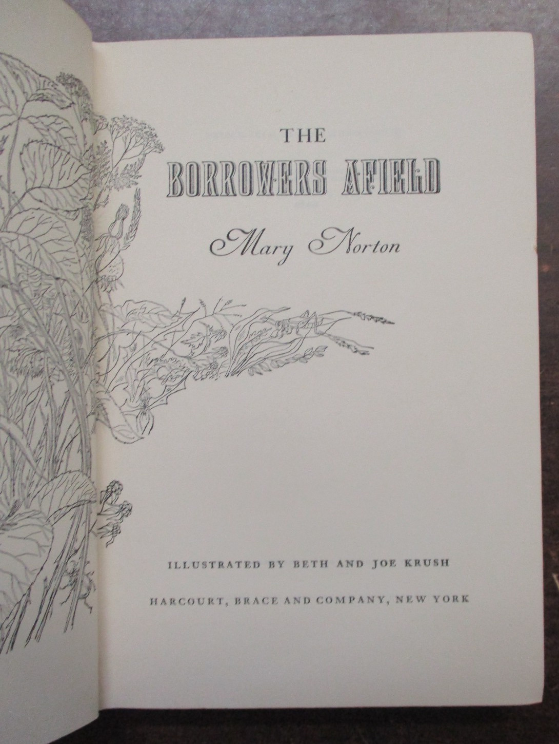 THE BORROWERS AFIELD BY MARY NORTON VINTAGE 1955 HARDCOVER WITH DUST JACKET HC