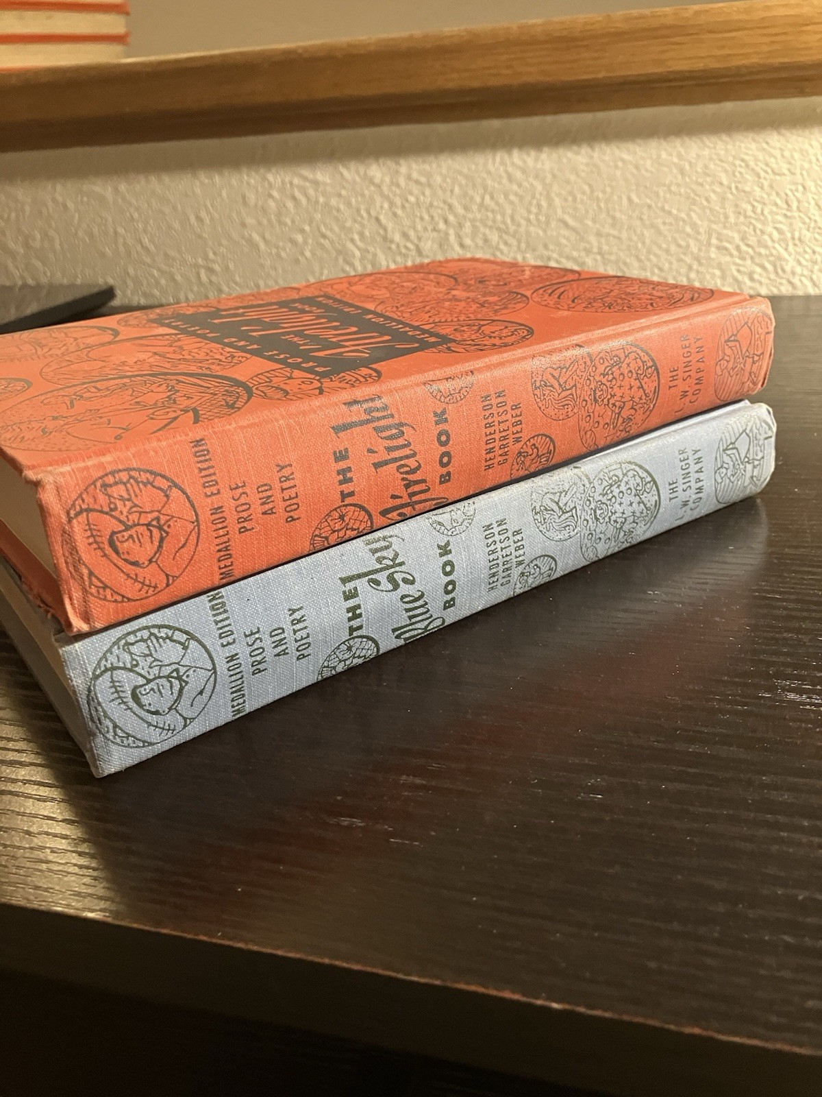 Prose and Poetry Medallion Editions, 1953 HC, Two book set -Blue Sky & Firelight