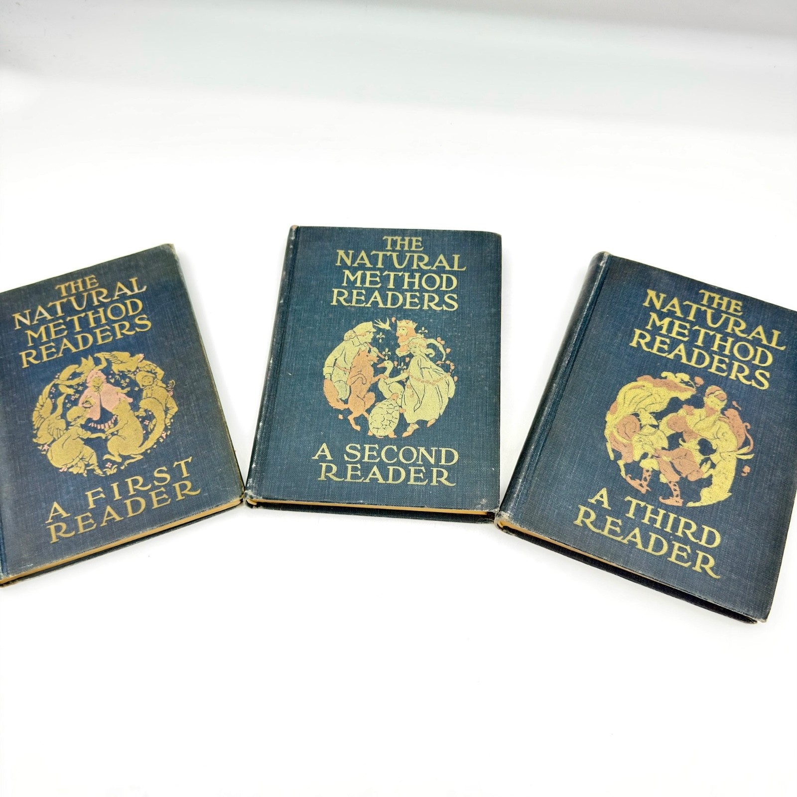 Antique Natural Method Readers Set 1st 2nd 3rd McManus Haaren Scribner 1914-1916