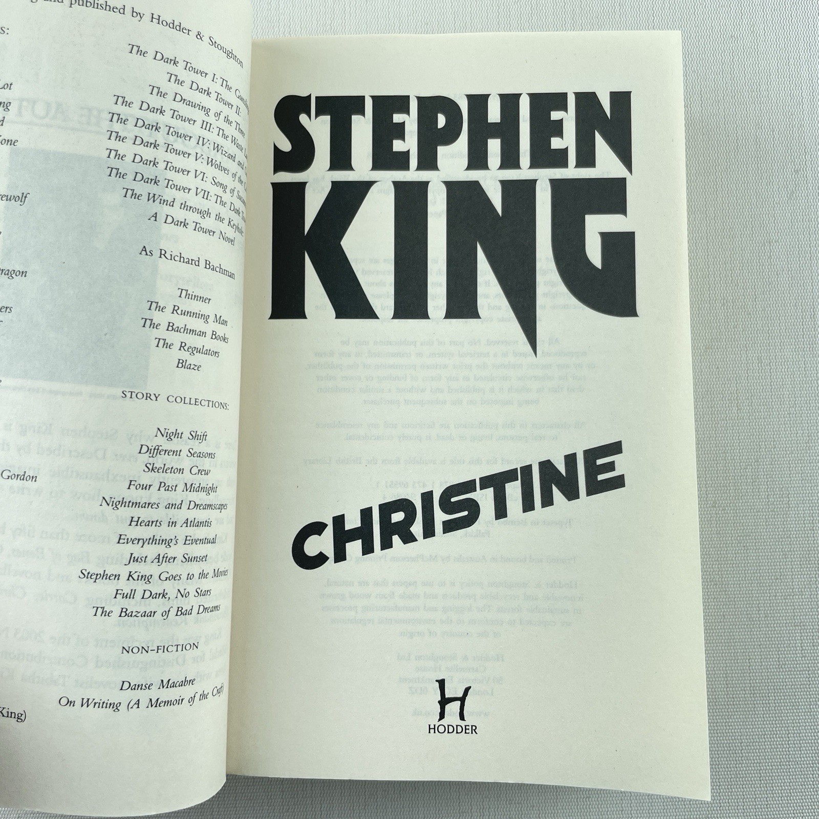 Christine Stephen King Halloween Edition Classic Horror Novel Paperback 2018