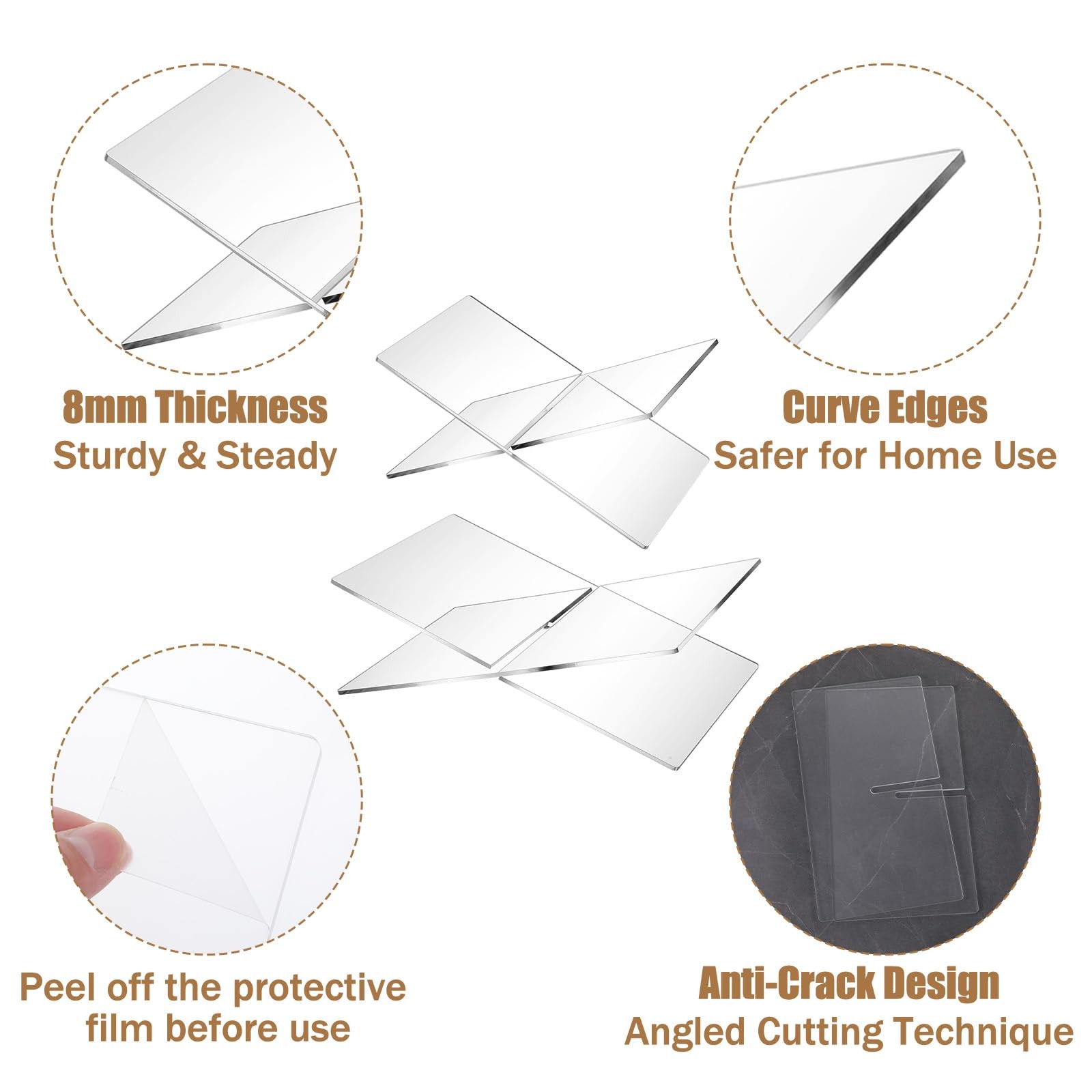 2 Pack Clear Acrylic Book Stand, Large 14.8×9.4×5.6 in & Medium 10.8x7x5.6 in…